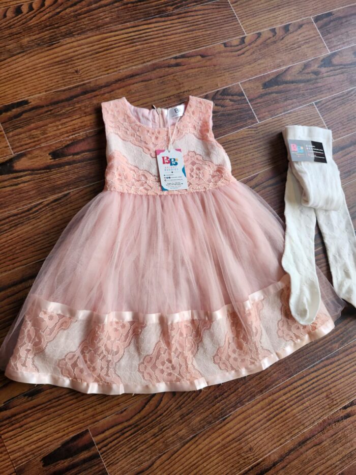 Baby Pink Tulle & Lace Party Frock