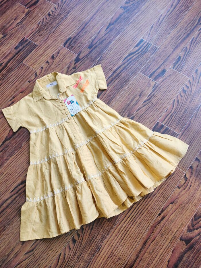Sky Blue Floral Chiffon Ruffle Dress
